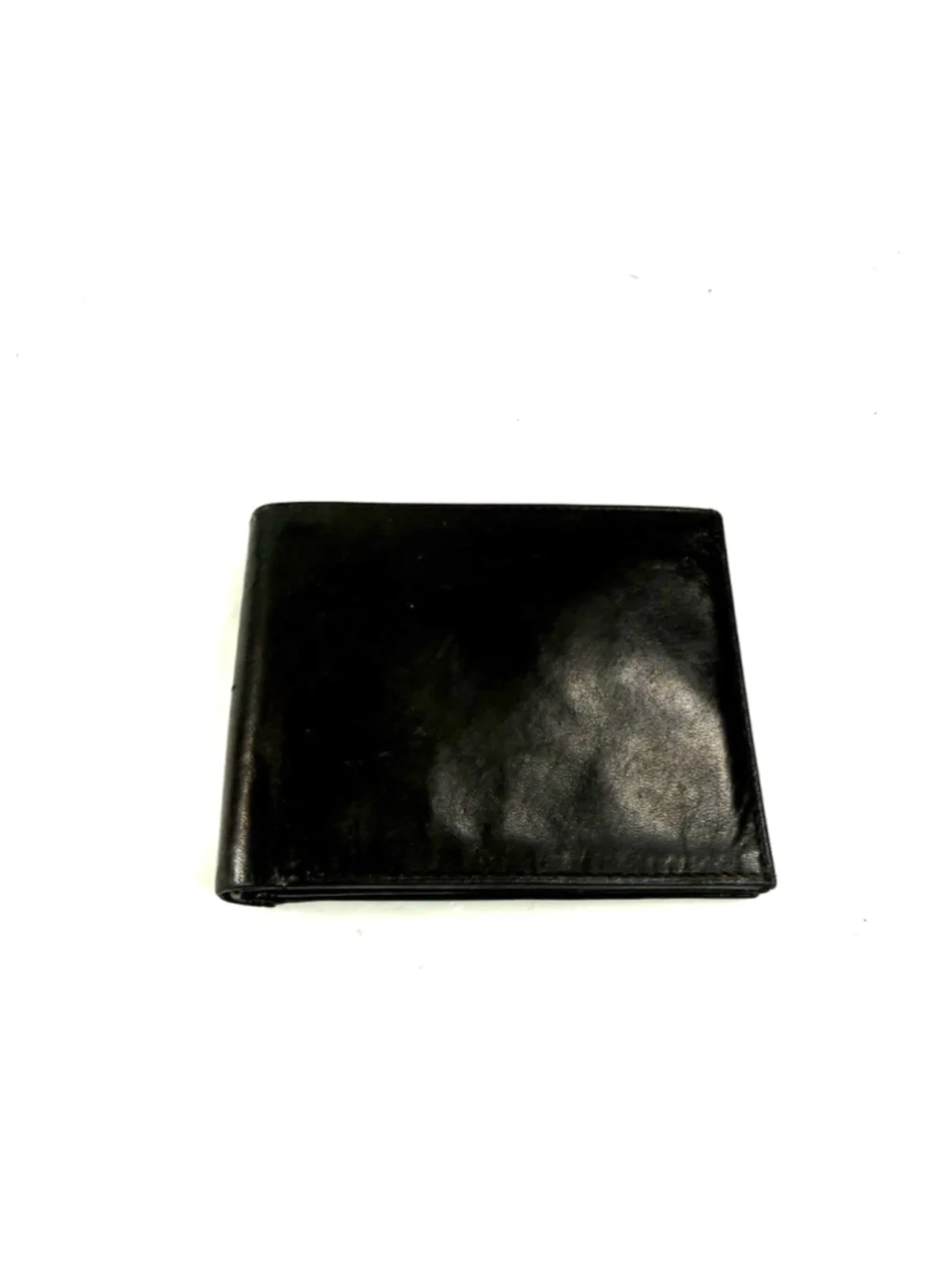 Hand Crafted Genuine Leather Wallet Men Black Trifold Credit Cards ID Cash India